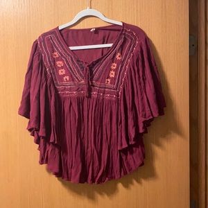 Maroon flowy top